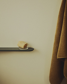 Комплект из 2 полок Arely из МДФ с зеленым лаковым покрытием, 35 см/55 см