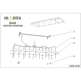 9393+9240 (14L) Подвесная люстра MANTRA BOOMERANG