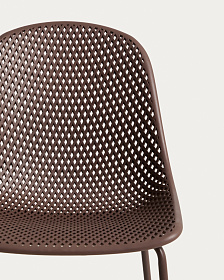 Уличный стул Quinby из коричневой стали и пластика