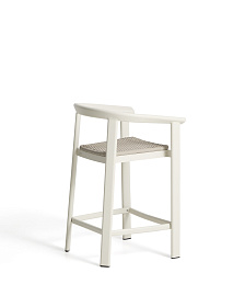 Уличный полубарный стул Erice из алюминия и веревки цвета экрю, 75 см