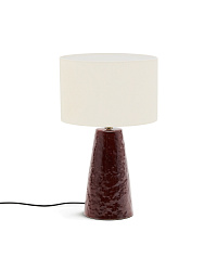 Настольная лампа Drava из бордовой керамики с хлопковым абажуром