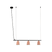 Линейный подвес STUDIO S с розовыми абажурами 3xE14