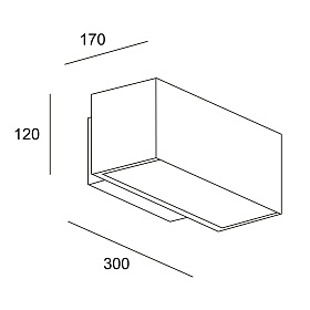 Бра уличное Afrodita LED 300mm Single Emission Серый,19W Белый теплый - 3000 K