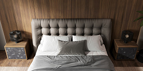 Прикроватная тумбочка Altea шпон ореха F, темно-серый матовый лак