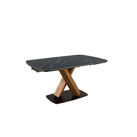 Раздвижной обеденный стол 1149 из керамики с мраморной отделкой и ореха