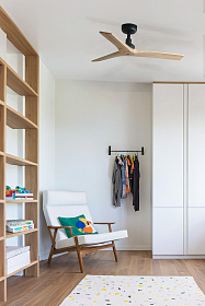 Потолочный вентилятор KLIM S Ш925mm черный 3 PALAS светлый дуб