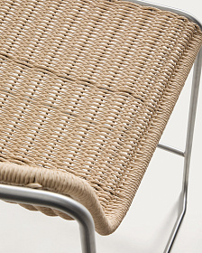 Уличный барный стул Tavari из бежевой веревки и стали