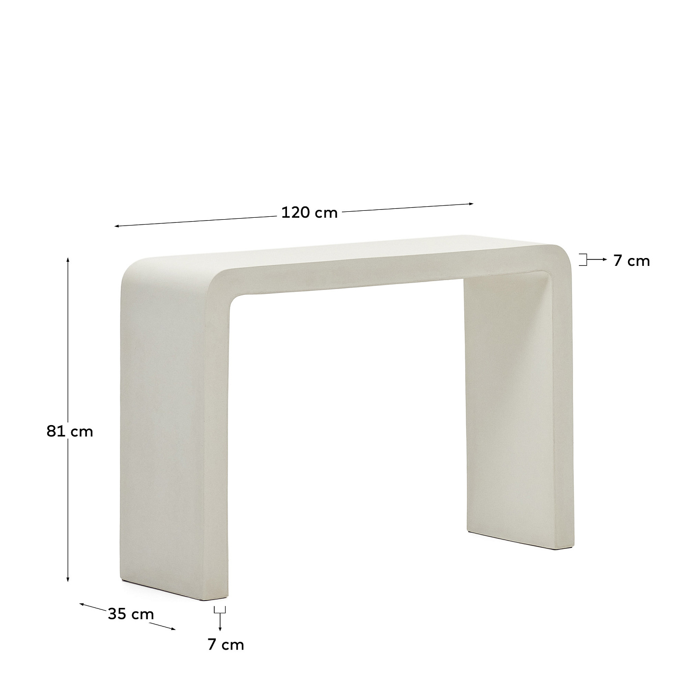 Aiguablava Консоль из белого цемента 120 x 80 см