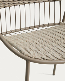 Стул уличный Atrani из стали и веревки цвета таупе