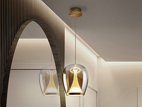 Suspiro Подвесной светильник золотой/янтарный D25