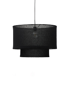 Льняной абажур Mariela с черной отделкой Ø 60
