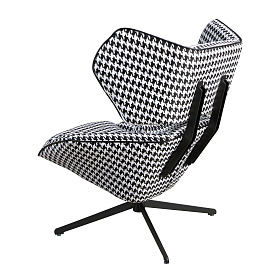 Вращающееся кресло 5142  из ткани черного и белого цвета