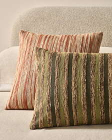 Чехол для подушки Dorevi из жаккарда в зеленую полоску 40 x 60 см