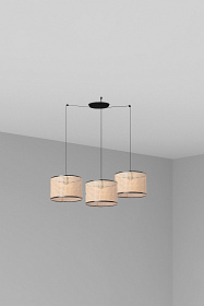 Подвесной светильник Mambo черный/ротанг ø32 3L