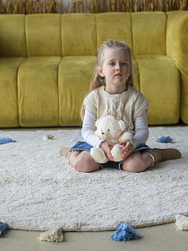 Хлопковый ковер Lillaland COLORFUL WHITE BLUE D140