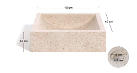 Умывальник Pure из терраццо белого цвета