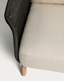 Уличный диван Alipa из акации и темно-серой веревки 235 см