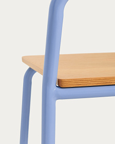 Tinn Стул из ясеневого шпона с синей металлической конструкцией