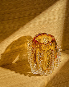 Оранжевая стеклянная ваза Nicora, 23 см