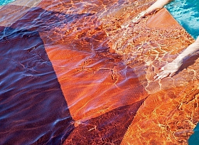 Ковер уличный Diamond оранжевый-винный