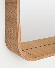 Salaya Зеркало в раме из ламинированной фанеры ясеня в натуральной отделке, 90 x 60