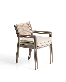 Уличный стул Argasi из алюминия цвета экрю и веревки