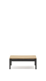 Журнальный столик Sorells из серого алюминия и тикового дерева 52,4 x 91 см