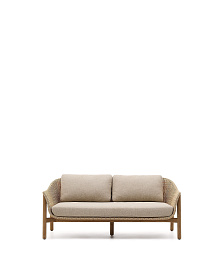 Двухместный диван Galea из тикового дерева и синтетического ротанга 170,5 см