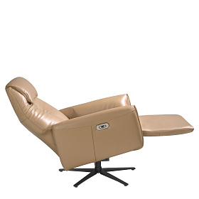 Вращающееся кресло Double Relax/ 5086 с кожаной обивкой