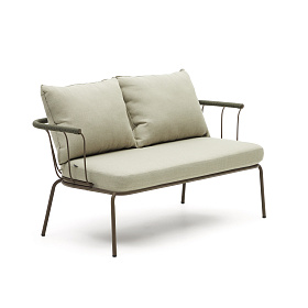 Salguer Диван из зеленой веревки и коричневой стали, 134 см