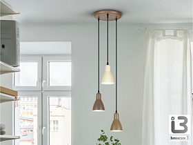 Afra Люстра 3L коричневый/кремовый