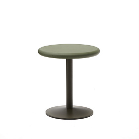 Уличный стол Esilda зеленый из цемента и стали со столешницей Ø70 см