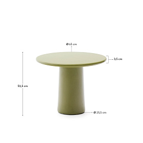 Журнальный столик Albanella из цемента с глянцевой зеленой отделкой Ø65 см