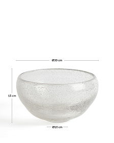 Ваза Sirau из прозрачного стекла, диаметр 29,8 см