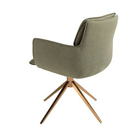 Поворотное кресло 4238 из оливково-зеленой ткани