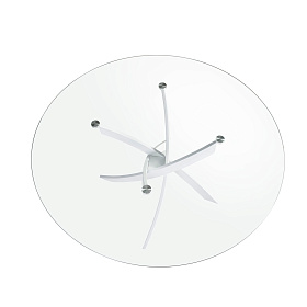 Круглый обеденный стол 1138-Ø100 из закаленного стекла и белой стали