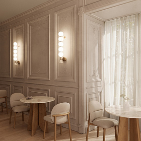 Настенный светильник Soko L золотой металл/белый мрамор