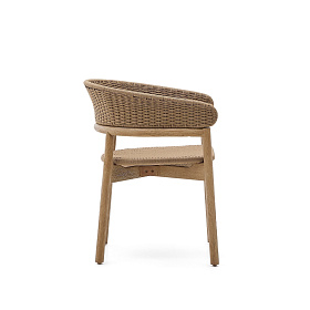 Стул Arinella из акации с натуральной отделкой и бежевой веревкой