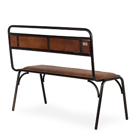 Скамейка из кожи в винтажном стиле Argosa