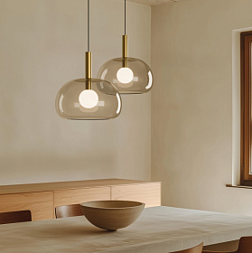 Подвесной светильник Cloud серое стекло/золотой металл