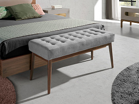 Банкетка 5107/WD1404 с обивкой из темно-серой ткани