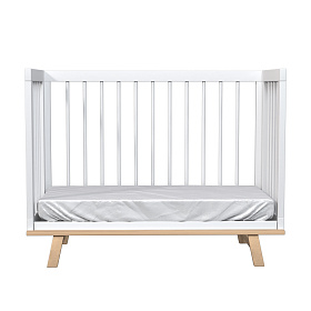 Кроватка для новорожденного Lillaland - модель Lilla Aria (НИК23) белая/дерево