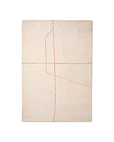 Ковер Delide из синтетического волокна цвета экрю с оранжевым графическим рисунком, 160 x 230 см