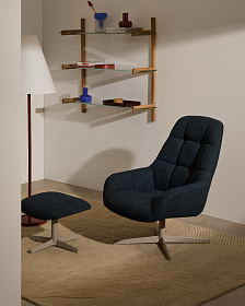 Вращающееся кресло Jaspe синего цвета с серым металлом