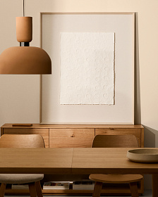 Olvin Абстрактная картина на белой переработанной бумаге с рельефным рисунком 103.6 x 123.6 cm