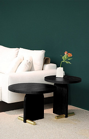 Столик Nova 1 черный ясень-латунный металл