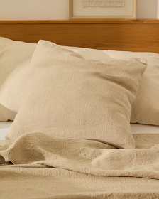 Плед Tandi из льна бежевого цвета 90 х 135 см