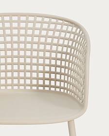 Уличный стул Tenaro из бежевого пластика и стали