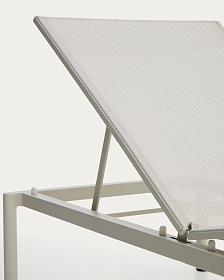 Шезлонг Lesina из серо-коричневого алюминия и текстиля цвета экрю