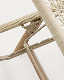Шезлонг Dandara из веревки цвета экрю и стали с ножками из массива акации